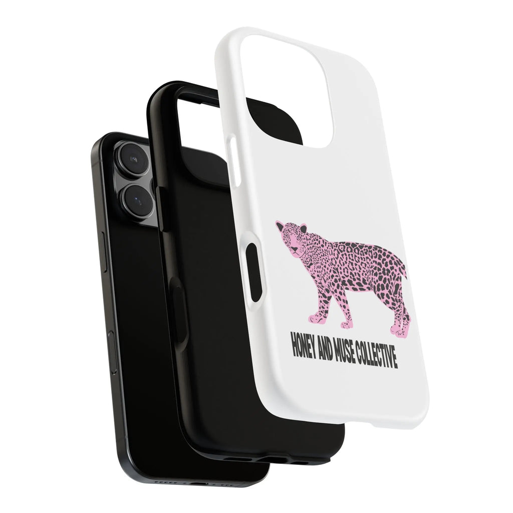 Phone Case — Pink Leopard "Honey and Muse Collective" Protective Cover Printify