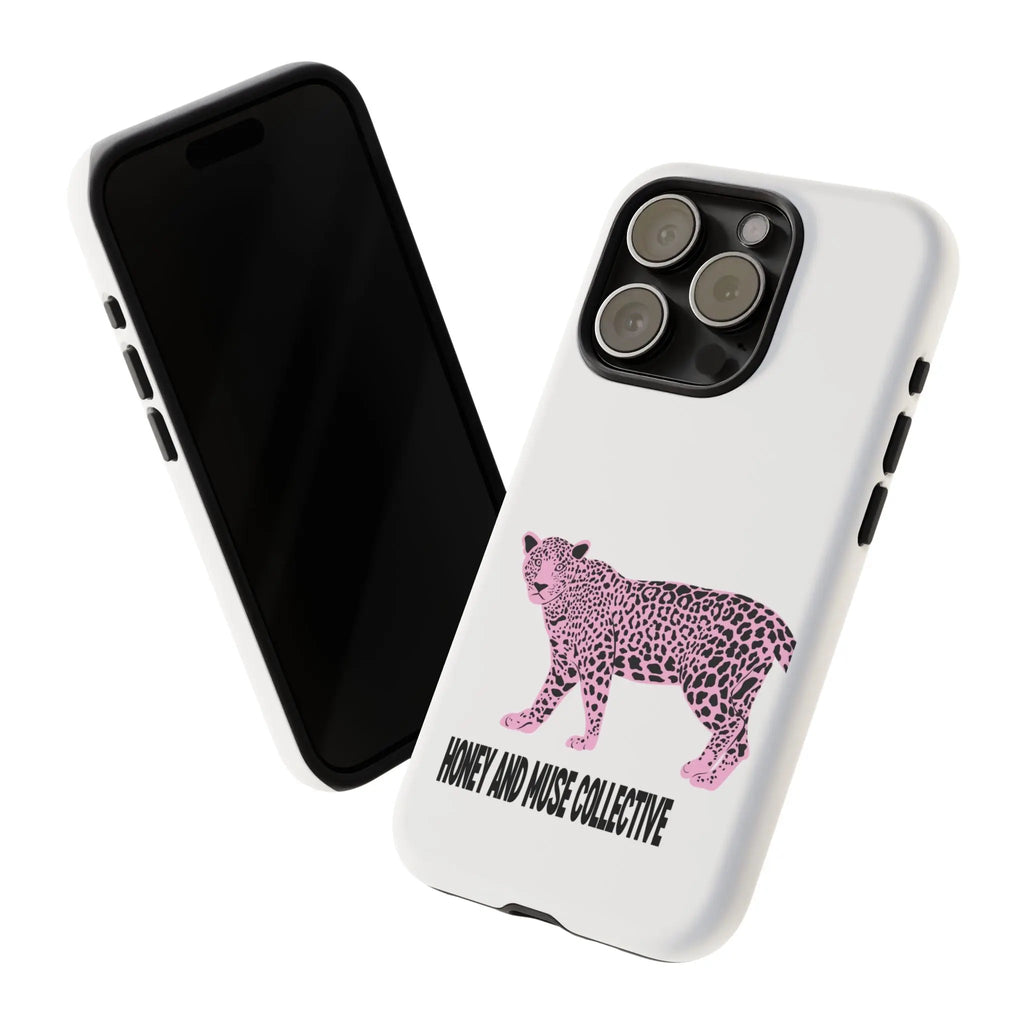 Phone Case — Pink Leopard "Honey and Muse Collective" Protective Cover Printify