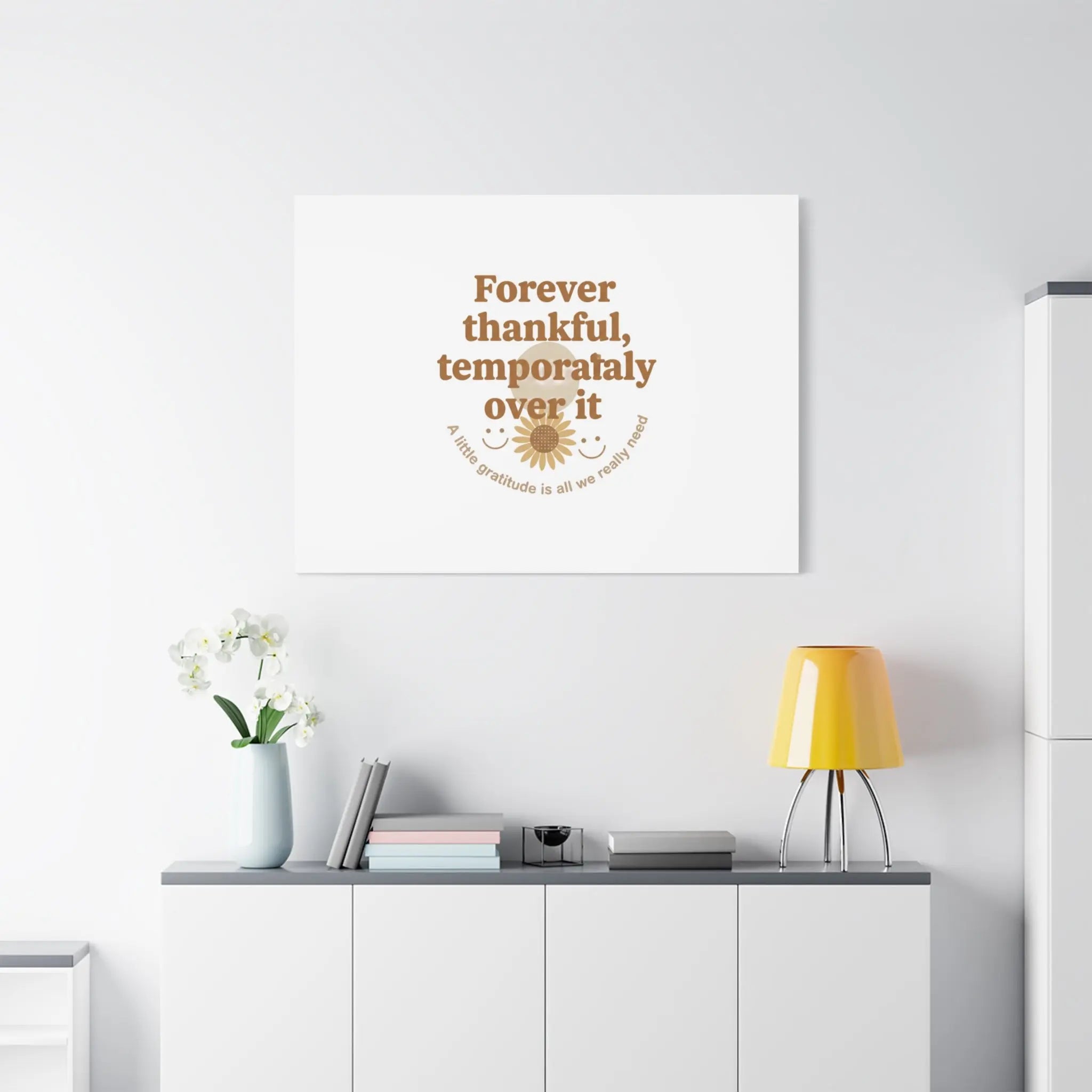 Forever thankful, temporarily over it Canvas | sarcastic gratitude, grateful but tired Printify