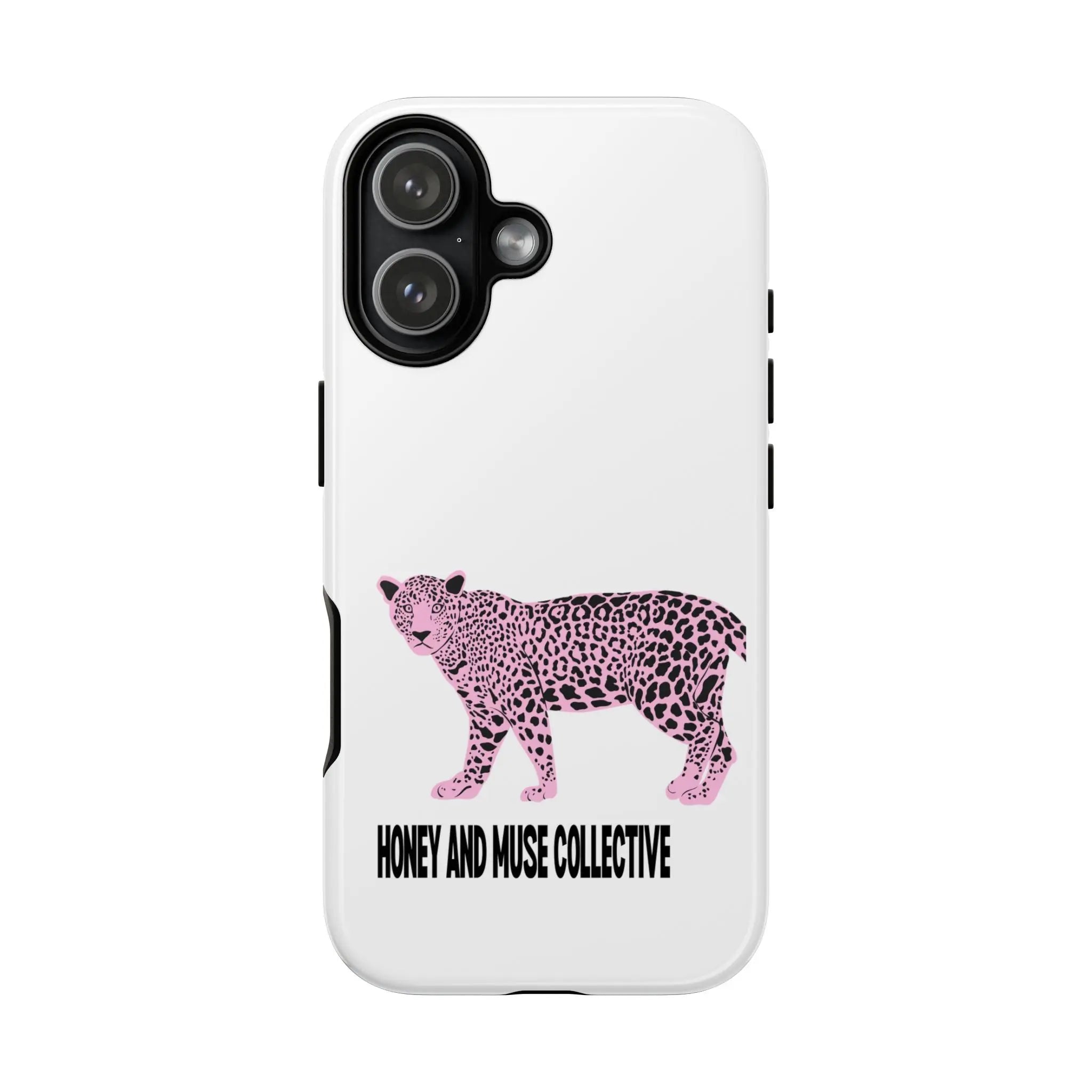 Phone Case — Pink Leopard "Honey and Muse Collective" Protective Cover Printify