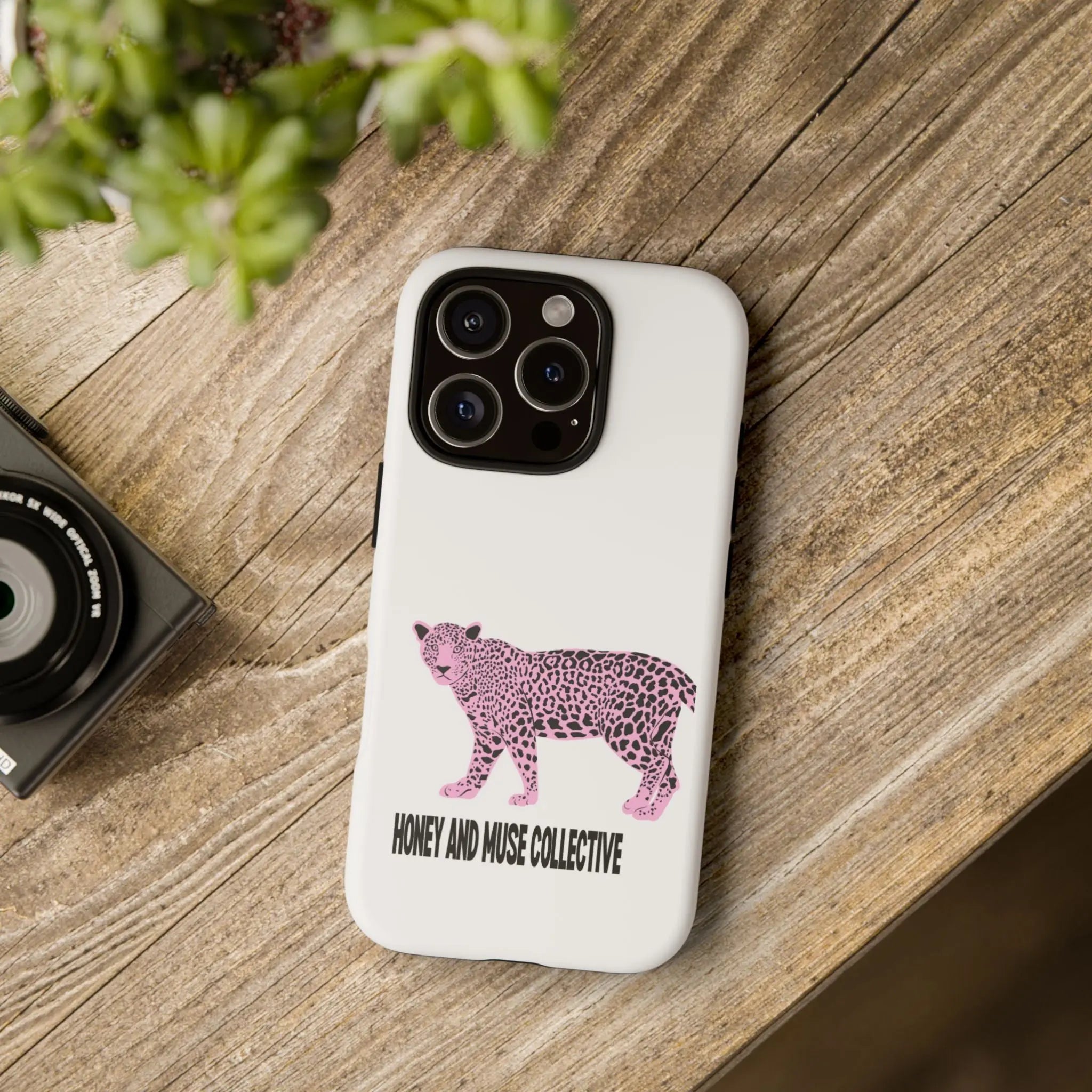 Phone Case — Pink Leopard "Honey and Muse Collective" Protective Cover Printify