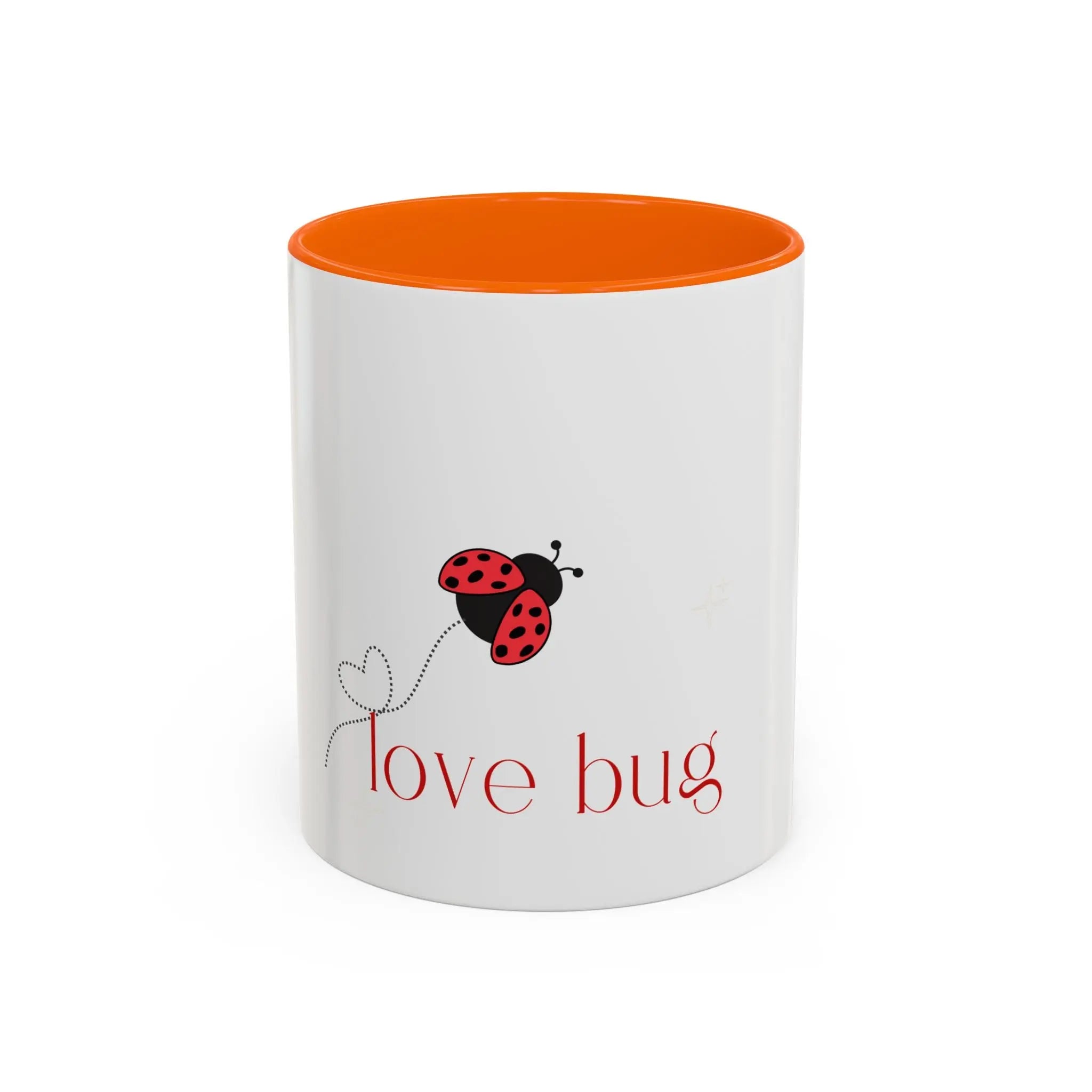 Love Bug Accent Coffee Mug — Cute Ladybug Valentine Tea Cup (11/15oz) Printify