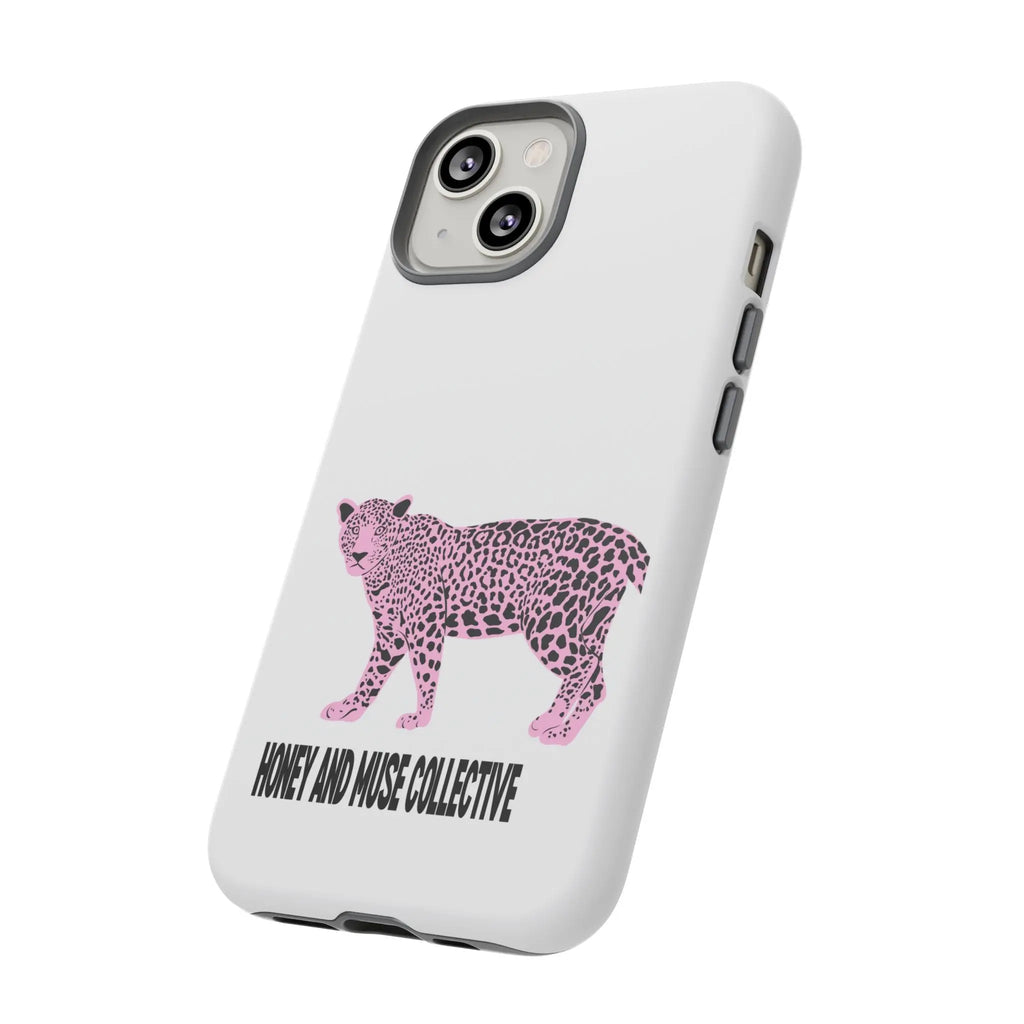 Phone Case — Pink Leopard "Honey and Muse Collective" Protective Cover Printify