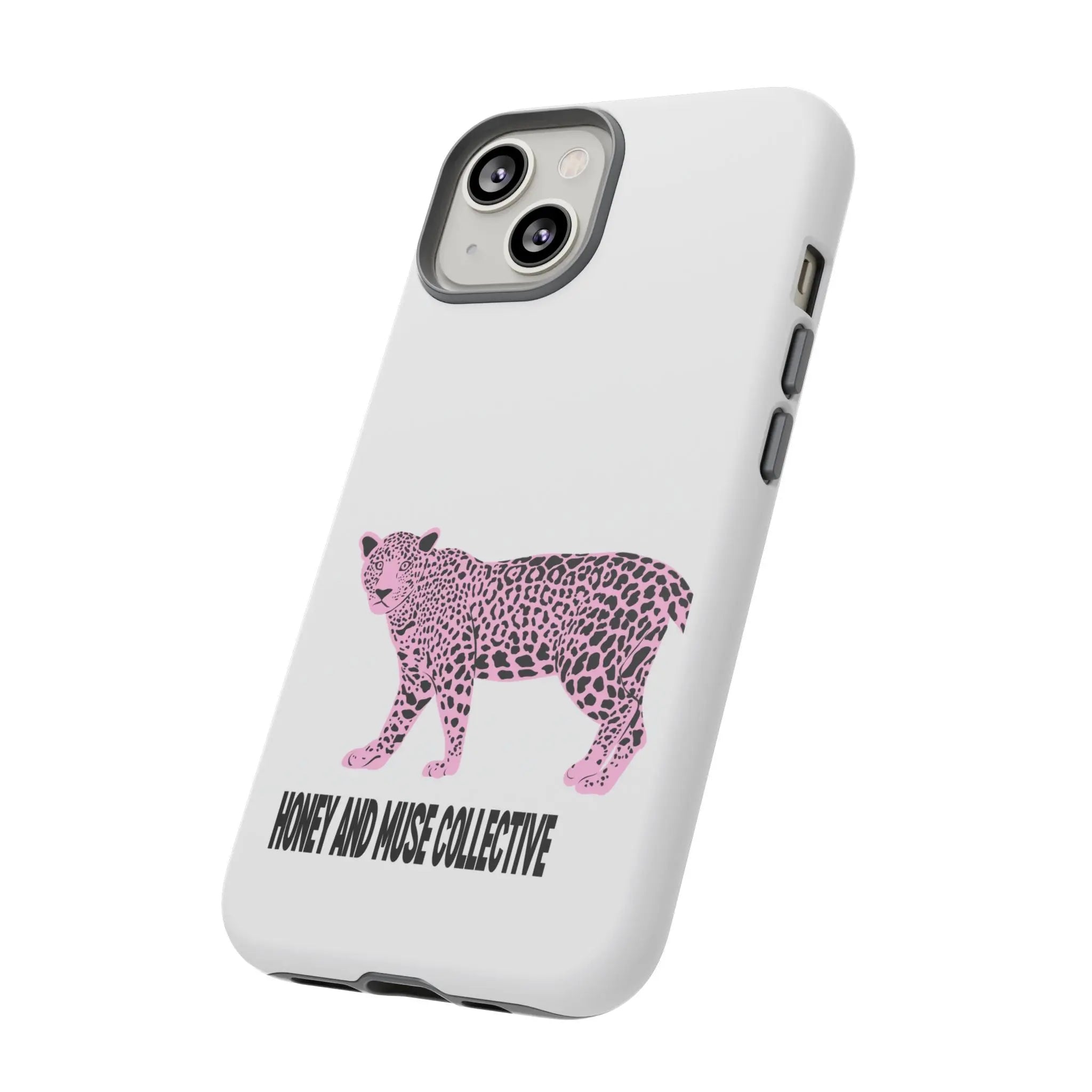 Phone Case — Pink Leopard "Honey and Muse Collective" Protective Cover Printify