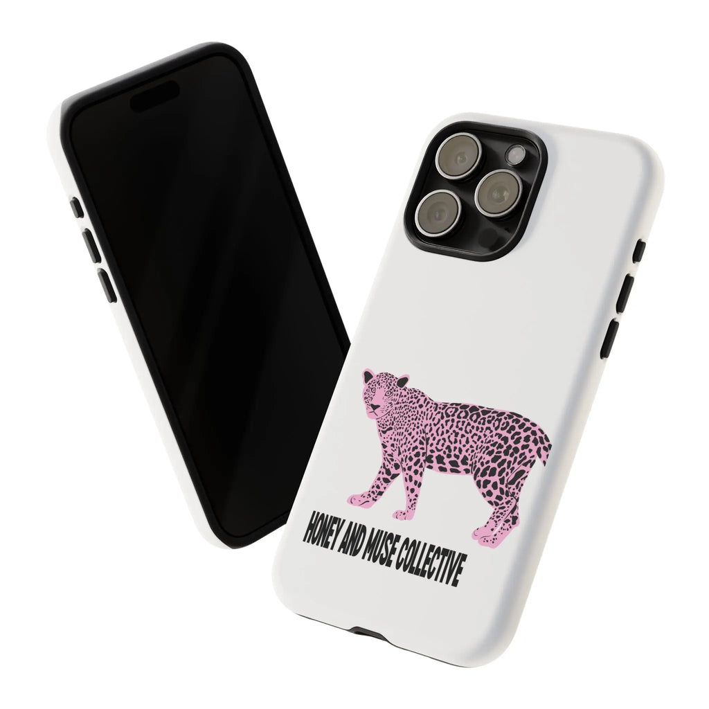 Phone Case — Pink Leopard "Honey and Muse Collective" Protective Cover Printify