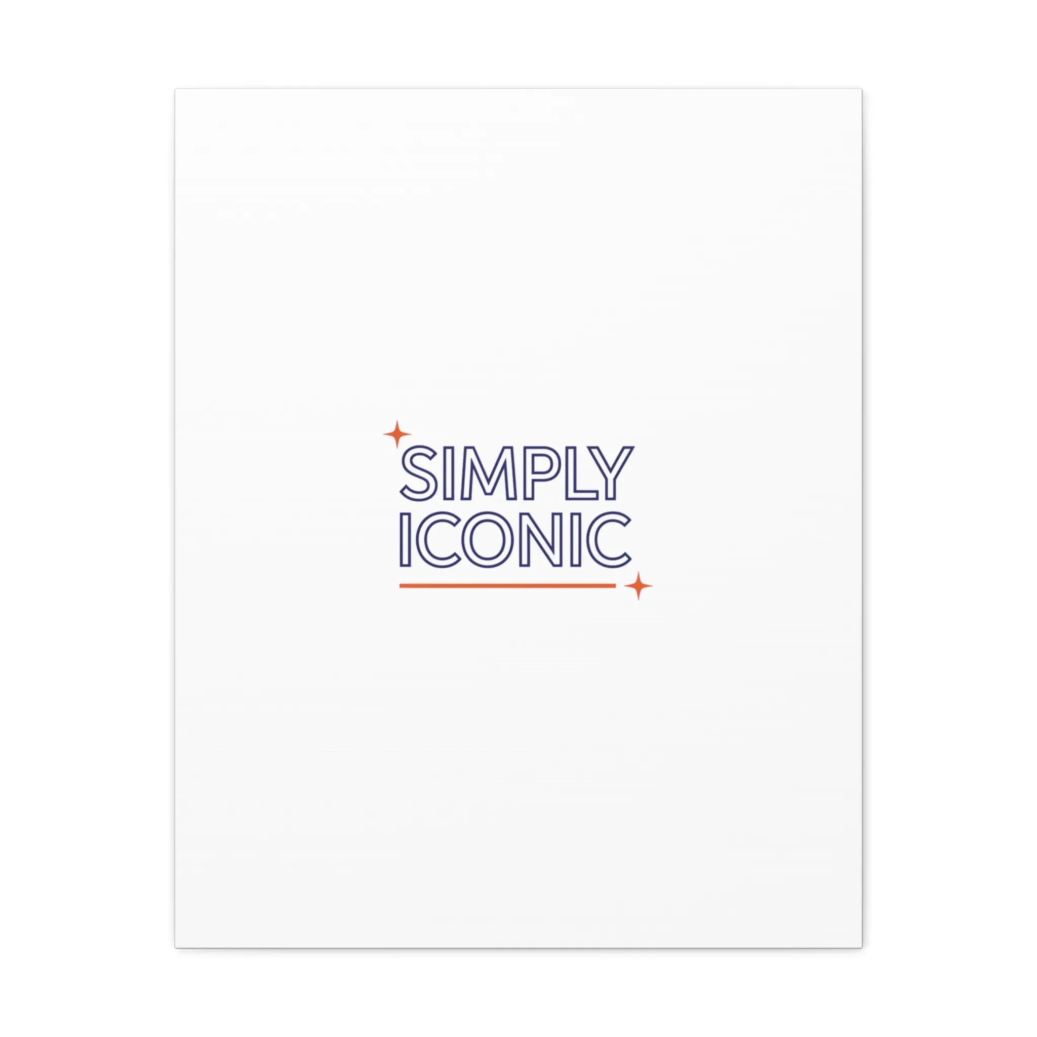 Simply Iconic Canvas, Outline-Only Type | Hollow Lettering, Minimal Typography Printify