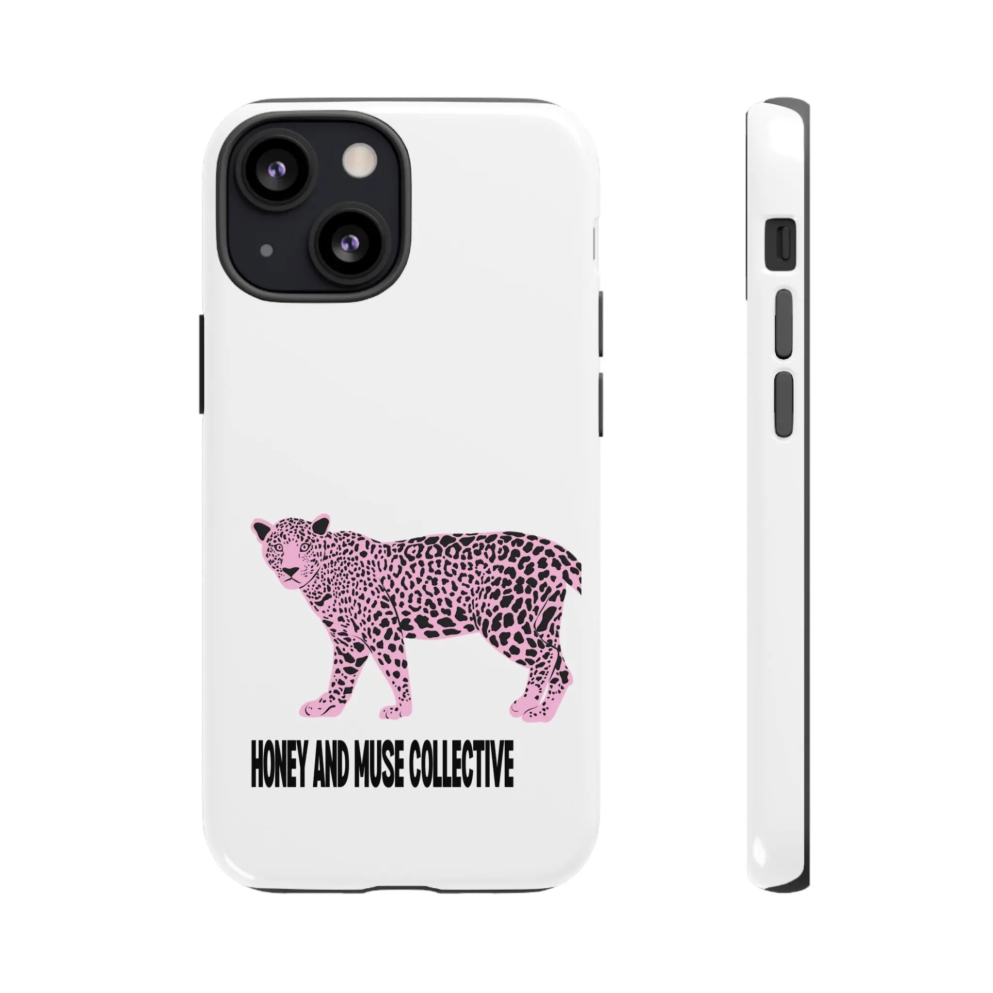 Phone Case — Pink Leopard "Honey and Muse Collective" Protective Cover Printify
