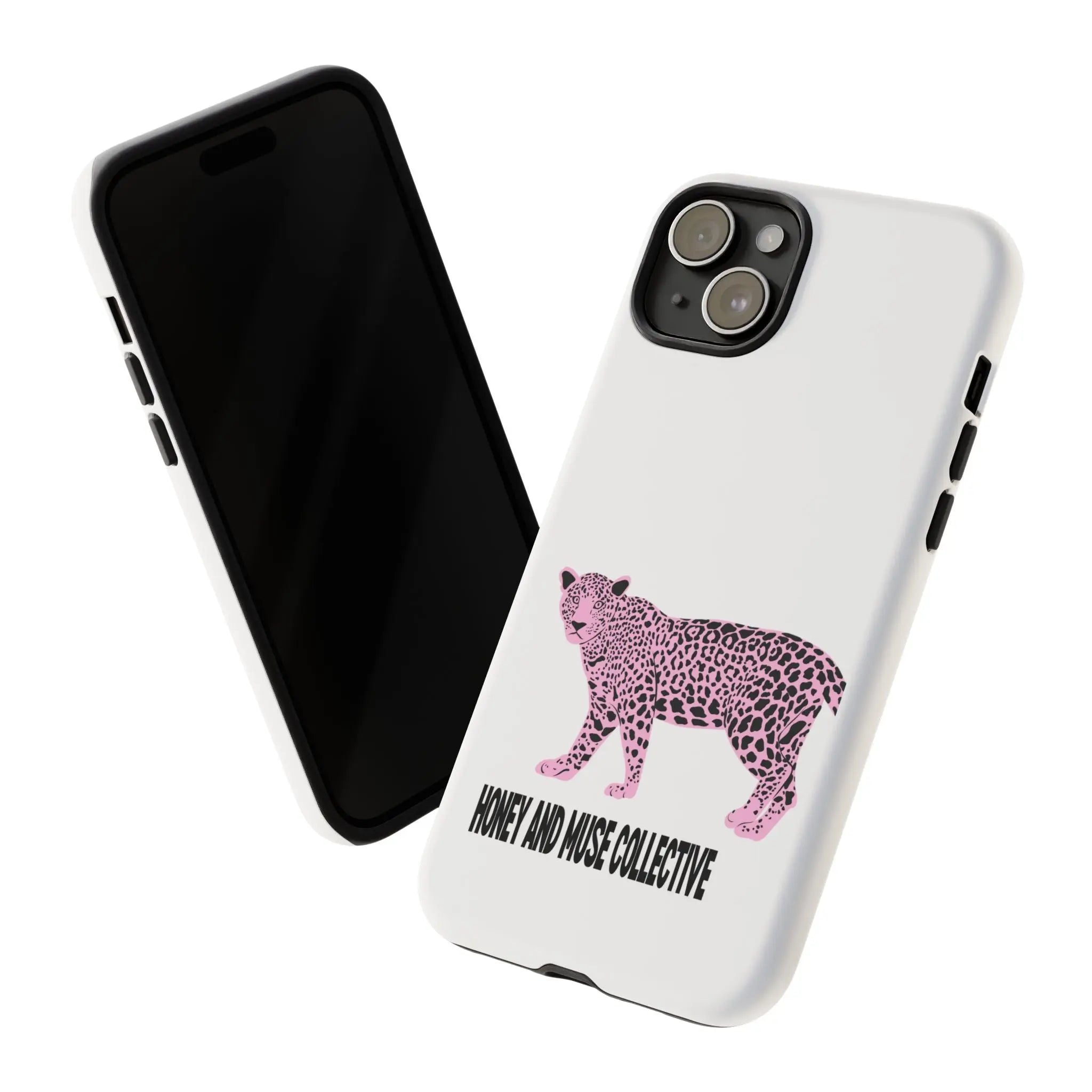 Phone Case — Pink Leopard "Honey and Muse Collective" Protective Cover Printify