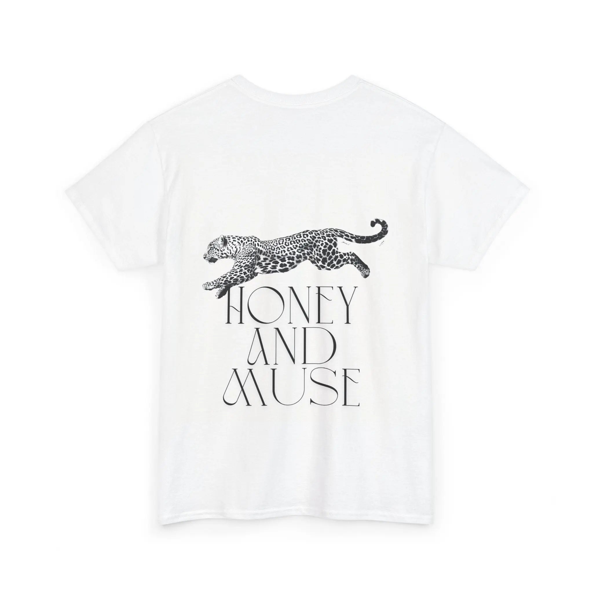 Leopard Logo Tee — "Honey and Muse" Graphic T-Shirt Printify