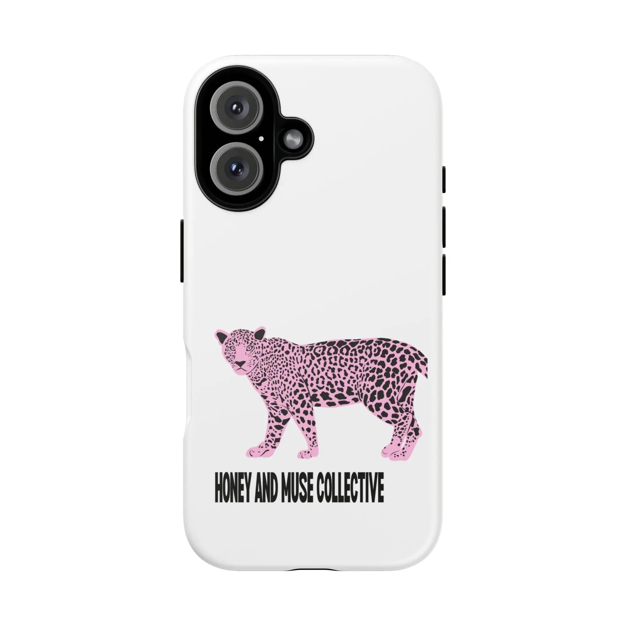 Phone Case — Pink Leopard "Honey and Muse Collective" Protective Cover Printify