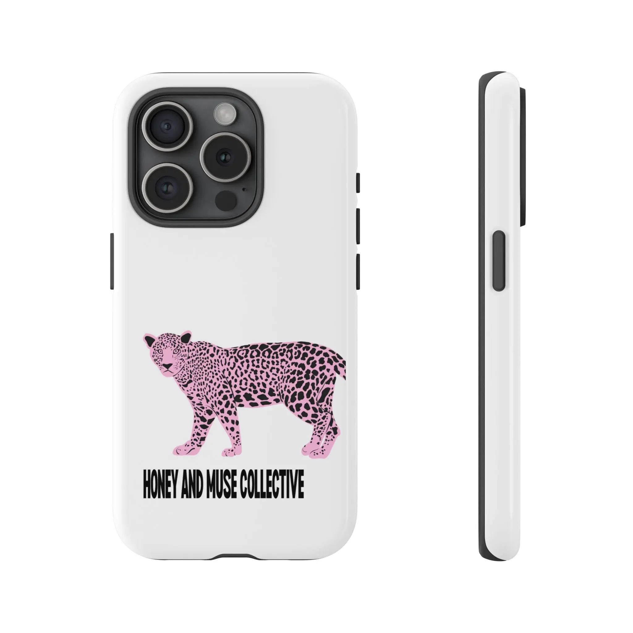 Phone Case — Pink Leopard "Honey and Muse Collective" Protective Cover Printify