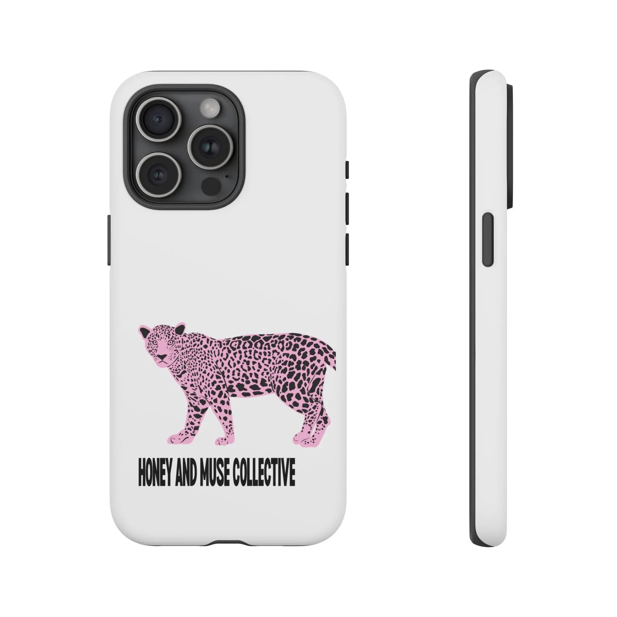 Phone Case — Pink Leopard "Honey and Muse Collective" Protective Cover Printify