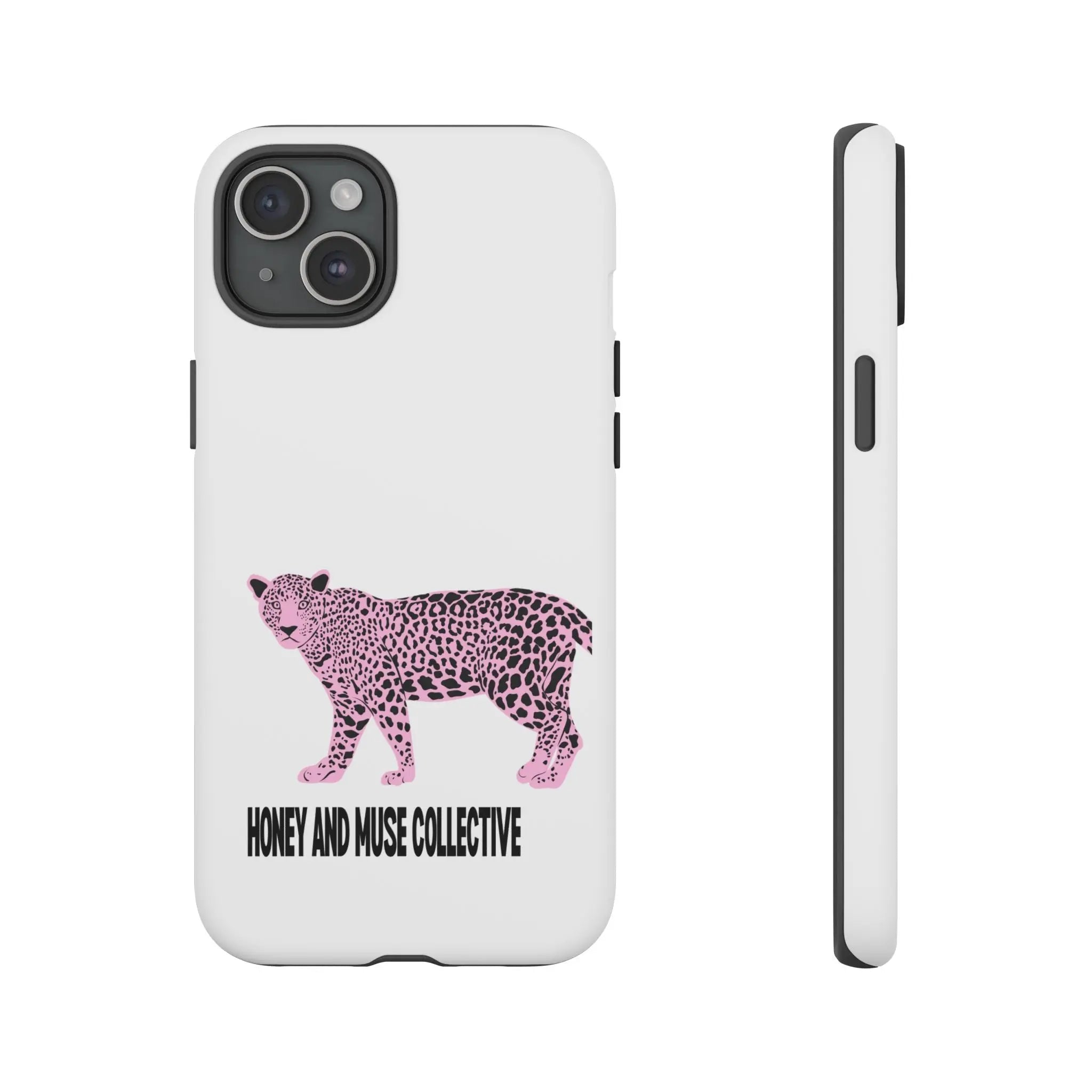Phone Case — Pink Leopard "Honey and Muse Collective" Protective Cover Printify