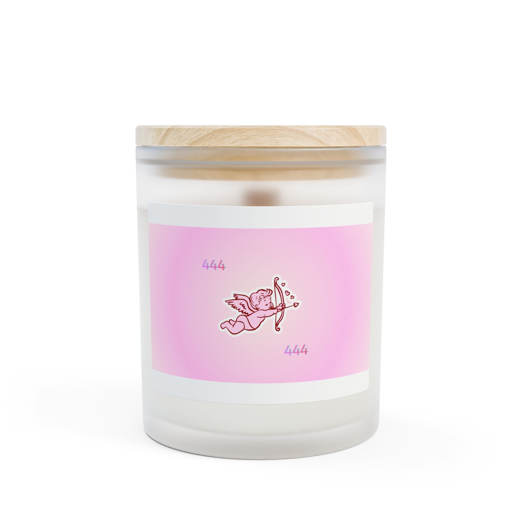 Pink Angel Rose 11oz Frosted Glass Candle — Soothing Floral Aromatherapy Gift Printify