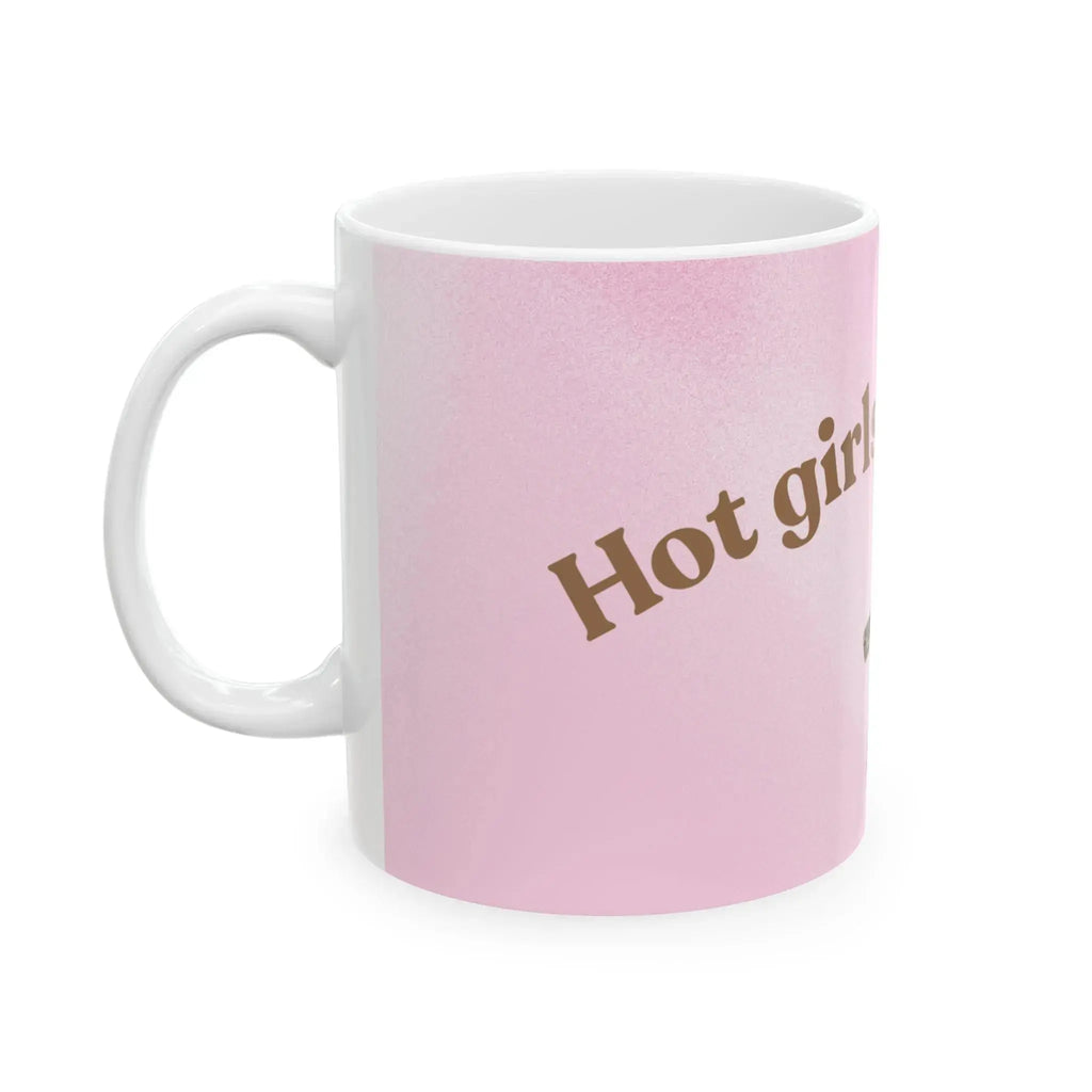Hot Girls Drink Tea mug | Pink ceramic tea mug Printify
