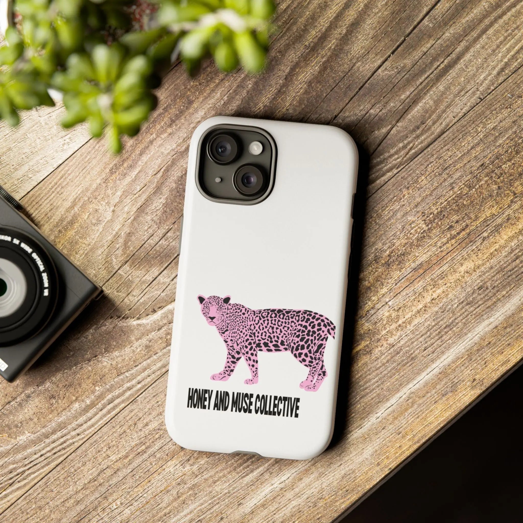 Phone Case — Pink Leopard "Honey and Muse Collective" Protective Cover Printify