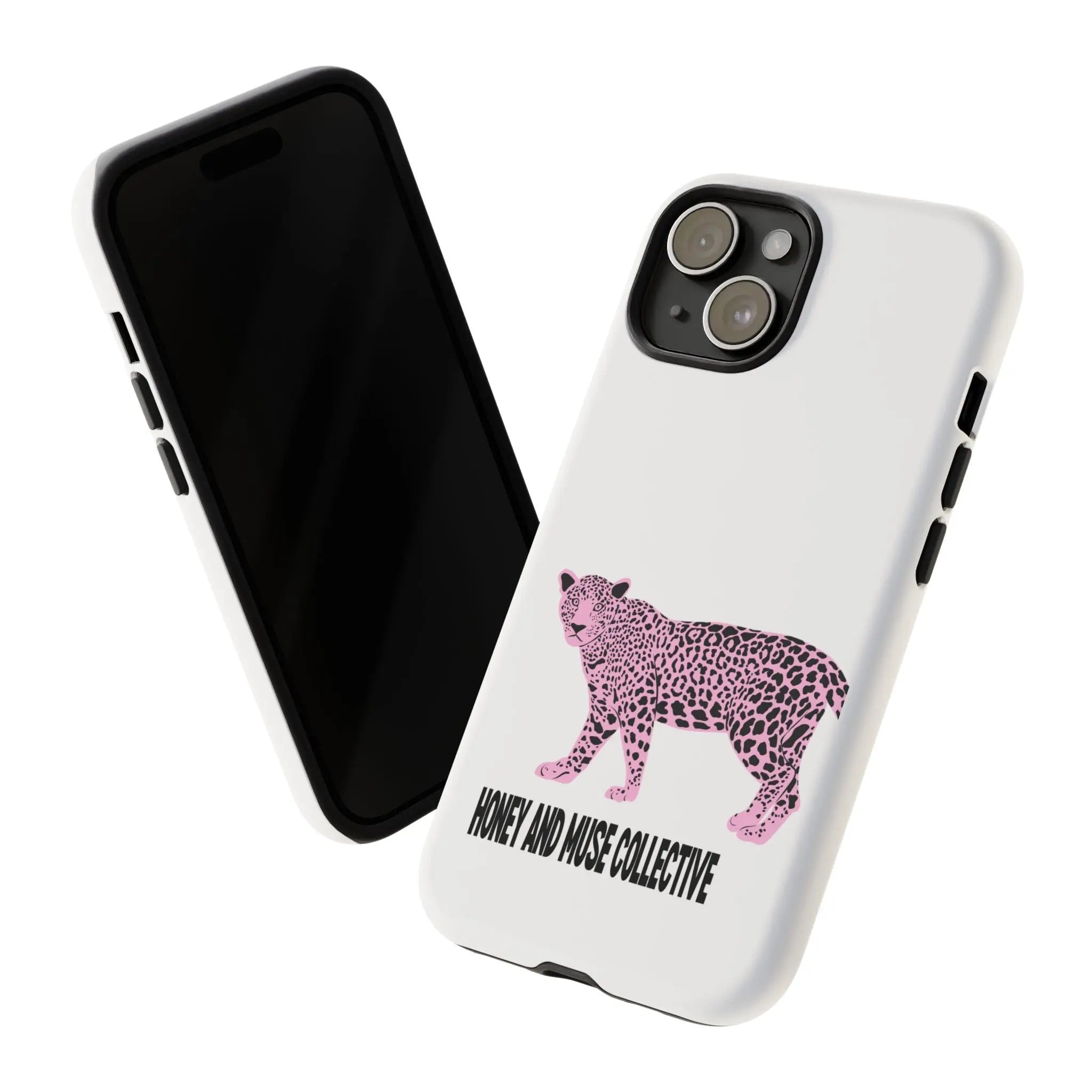 Phone Case — Pink Leopard "Honey and Muse Collective" Protective Cover Printify
