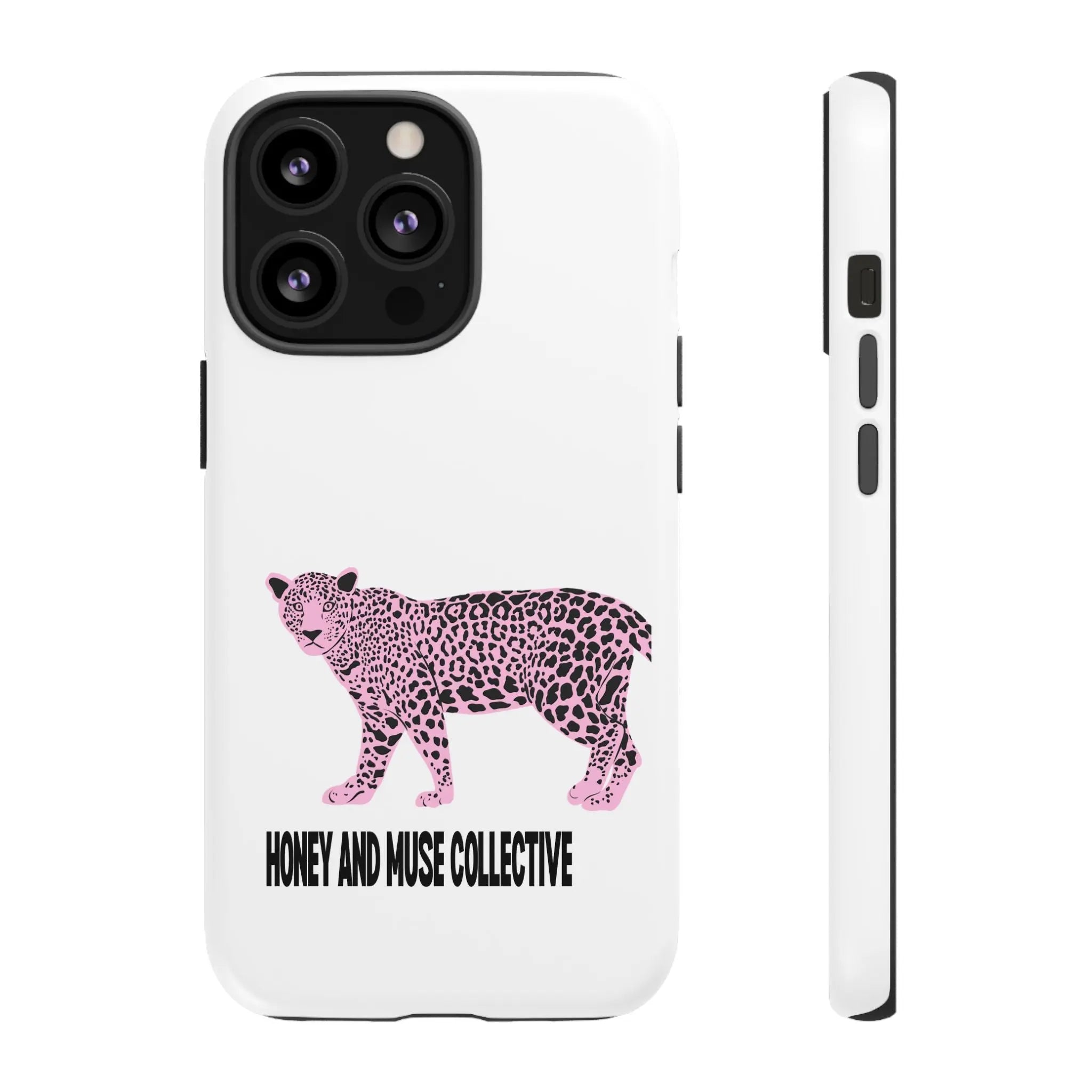Phone Case — Pink Leopard "Honey and Muse Collective" Protective Cover Printify