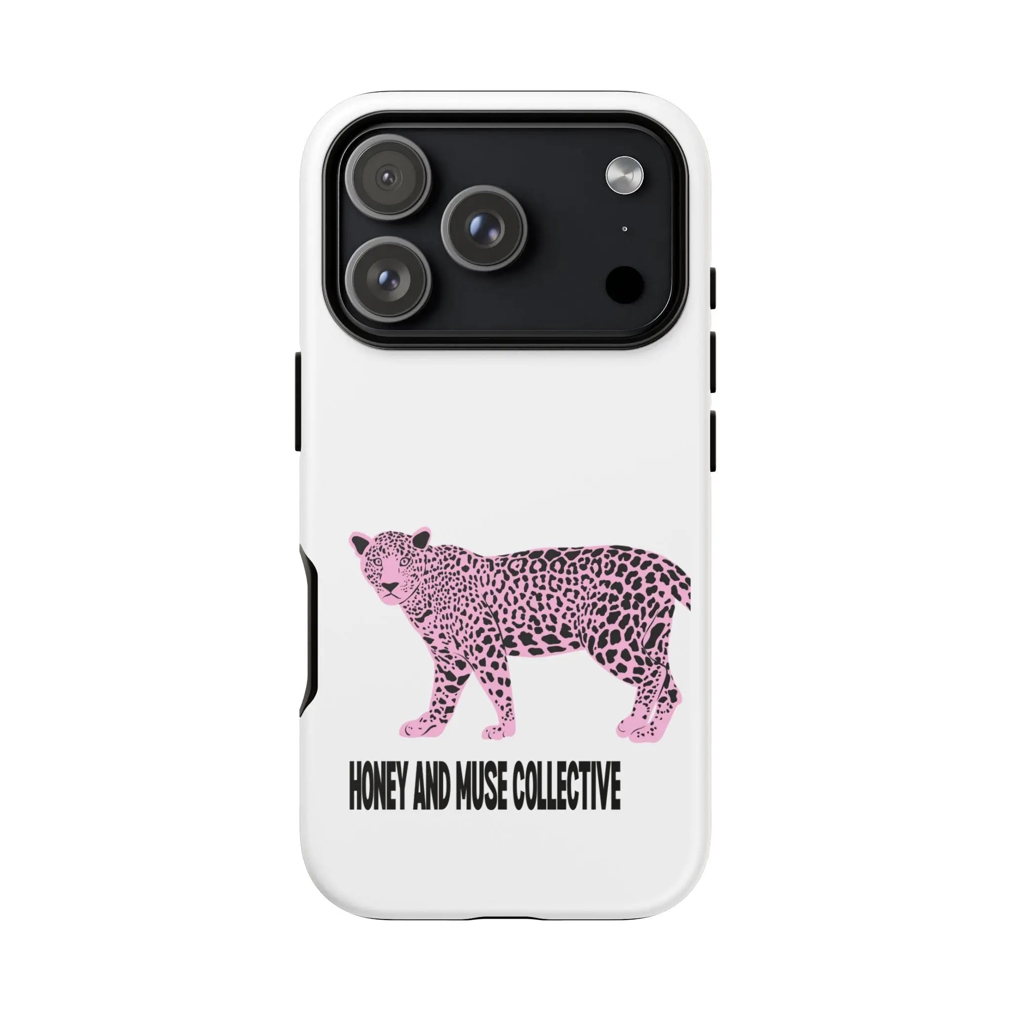 Phone Case — Pink Leopard "Honey and Muse Collective" Protective Cover Printify