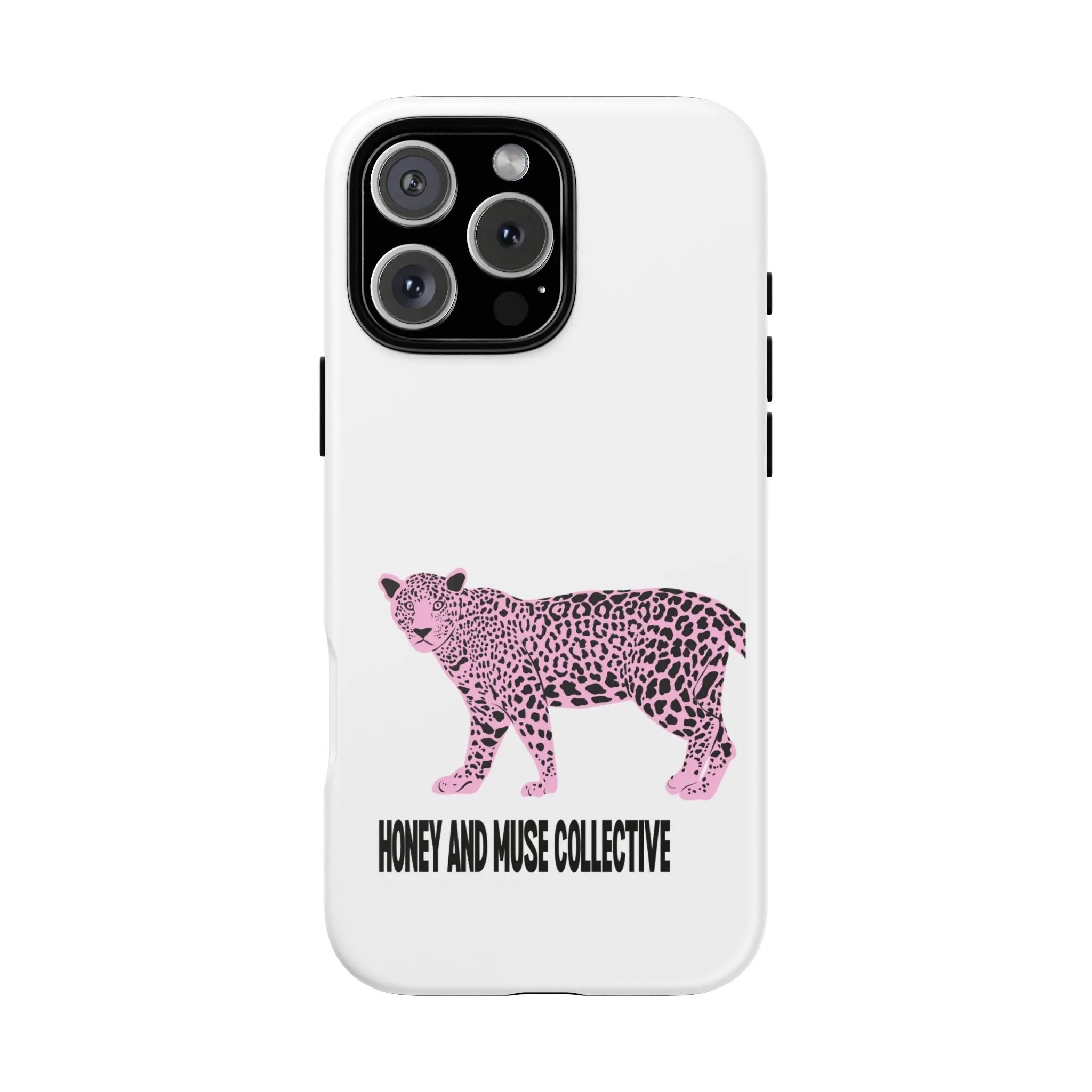 Phone Case — Pink Leopard "Honey and Muse Collective" Protective Cover Printify